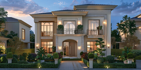 a modern house with a gable roof, generative AI