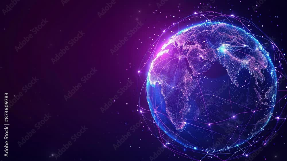 Poster abstract technology background with a global network and connectivity concept. digital global networ