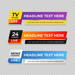 Collection of lower third for video editing, tv banner, broadcasting, football and media channel