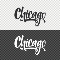 Naklejka premium chicago lettering clipart element design