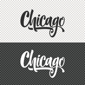 chicago lettering clipart element design