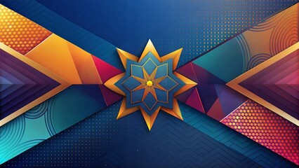 Fototapeta premium blue background with abstract geometric pattern