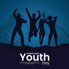 international youth day wishing banner design vector file