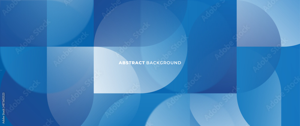 Poster Abstract blue gradation background. with a pattern composed of a stack of geometry objects arranged neatly to create a modern design.