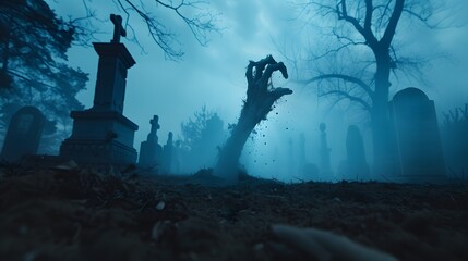 monster hand on grave