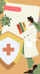 Medical characters fighting the epidemic flat vector concept operation hand drawn illustration
