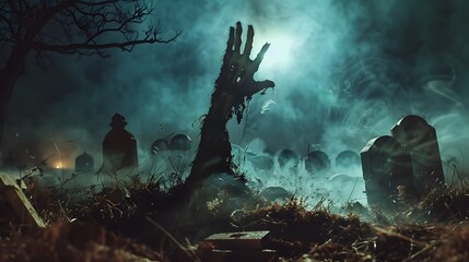 monster hand on grave