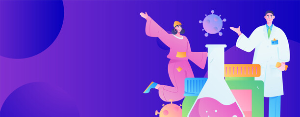 Medical characters fighting the epidemic flat vector concept operation hand drawn illustration
