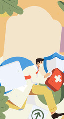 Medical characters fighting the epidemic flat vector concept operation hand drawn illustration
