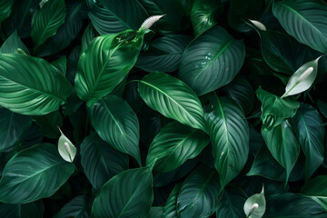 Peace Lily (Spathiphyllum) plant background design, creative wallpaper