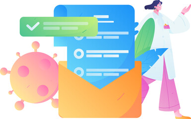 Medical characters fighting the epidemic flat vector concept operation hand drawn illustration
