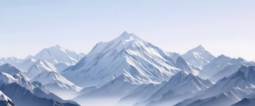 Banner with a border of mountain peaks, adventurous summer sales, cool grey and sky blue
