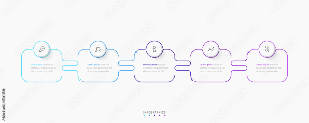 Wall mural vector infographic label design template with icons and 5 options or steps. can be used for process 