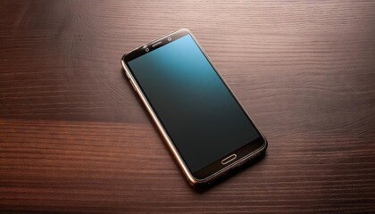 High-End Smartphone on Wooden Surface