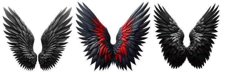 Obraz premium Dark Angel Devil with Black Wings