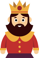A hand drawing, Cartoon character portraying a royal king