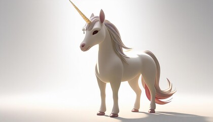 Majestic White Unicorn with Golden Horn