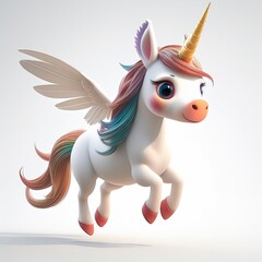 Magical Flying Unicorn with Rainbow Mane