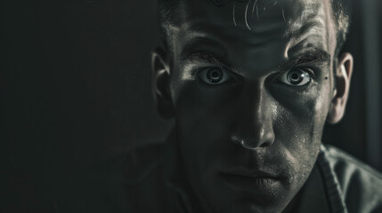 White american handsome man In Fear