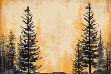 Tamarack tree background design, creative
