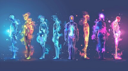 An illustration of a persons body with different body systems highlighted demonstrating how cryotherapy benefits all areas of the body.
