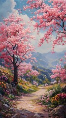 Ethereal Fusion: A Captivating Dance of Vibrant Hues and Flowing, Dreamy Textures