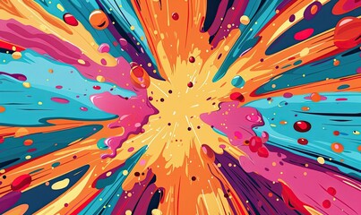Abstract pop background with explosion of colors