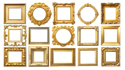 decorative frames banner label collection png transparent background transform Your designs with gold frame