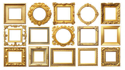 decorative frames banner label collection png transparent background transform Your designs with gold frame