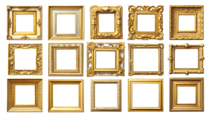 decorative frames banner label collection png transparent background transform Your designs with gold frame