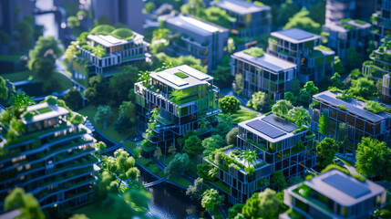 3D Model of Eco-friendly Urban Development with Green Buildings
