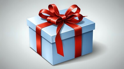 Fototapeta premium Cartoon, gift box with ribbon 