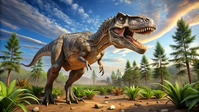Fototapeta tarbosaurus looking for food