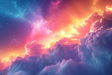 Ethereal Fusion: A Captivating Dance of Vibrant Hues and Flowing, Dreamy Textures