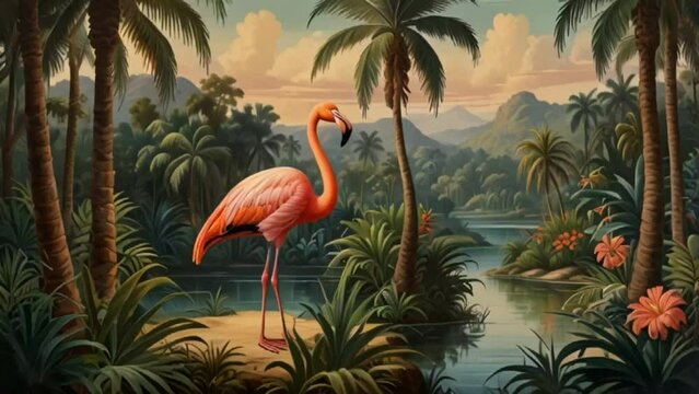 flamingo in the water