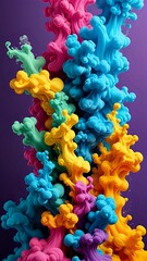 Obraz premium Abstract colorful ink swirling in water.