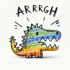 Fototapeta premium Kids' Scribbly Crayon Art: Playful Crocodile