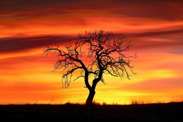 Fototapeta premium Silhouette of a Tree at Sunset