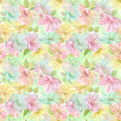 Fototapeta premium Floral variety color, form nature, seamless fabric pattern.