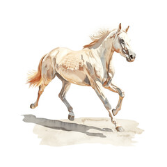 Watercolor illustration of horse on white background