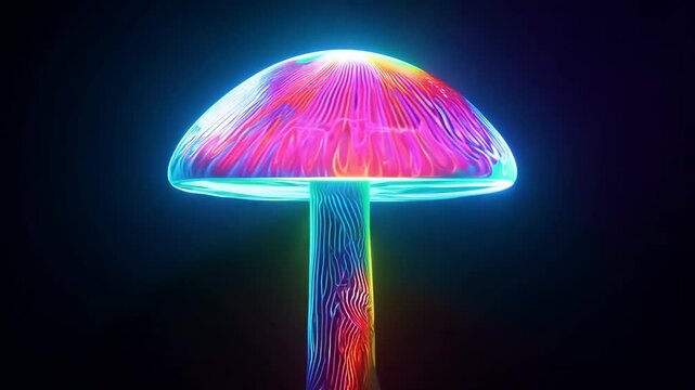 Neon Psychedelic Mushroom Generative AI