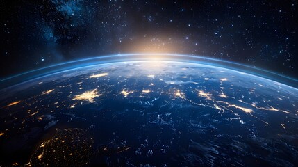 Fototapeta premium Mobile global internet communications. World wide web on phone via wireless satellite network technology. Smartphone digital connection at clouds services of all earth. Holographic abstract interface.