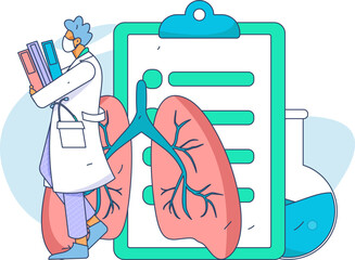 Medical characters fighting the epidemic flat vector concept operation hand drawn illustration
