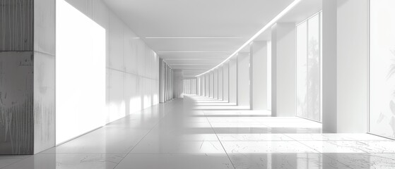 Fototapeta premium White coworking office interior, blank wall, open space design, ultrarealistic, 4K quality