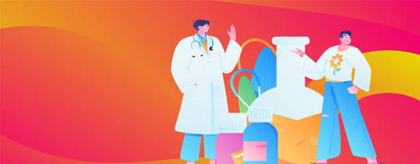 Medical characters fighting the epidemic flat vector concept operation hand drawn illustration
