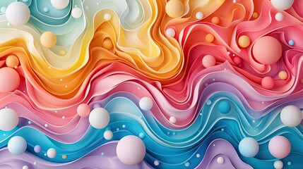 Fototapeta premium Fluid 3D canvas with multicolored figures, intricate mosaic patterns, and modern graphic visuals
