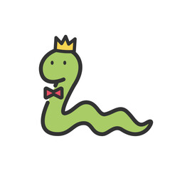 王冠をかぶった蛇のイラスト
