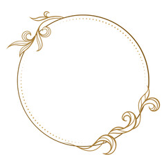 A delicate circular frame featuring a vintage floral design, perfect for invitations or decorative projects.