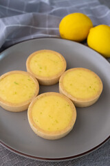 Lemon tart on plate dessert