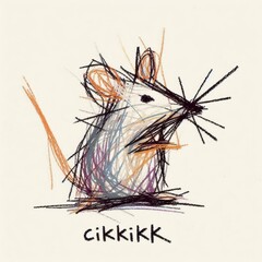 Kids' Scribbly Crayon Art: Cute Mouse